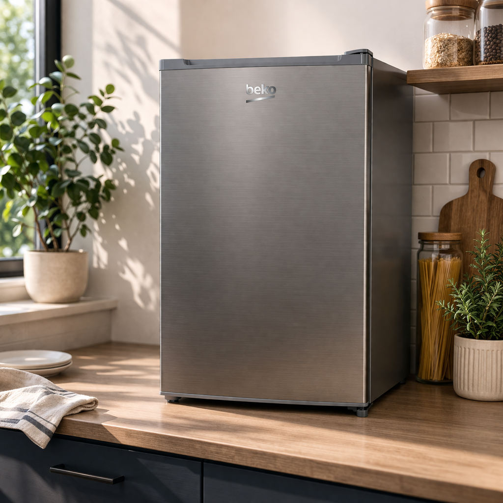 Beko 93L Single Door Table Top Refrigerator TS93PX – Compact, Energy Efficient, Inox Finish