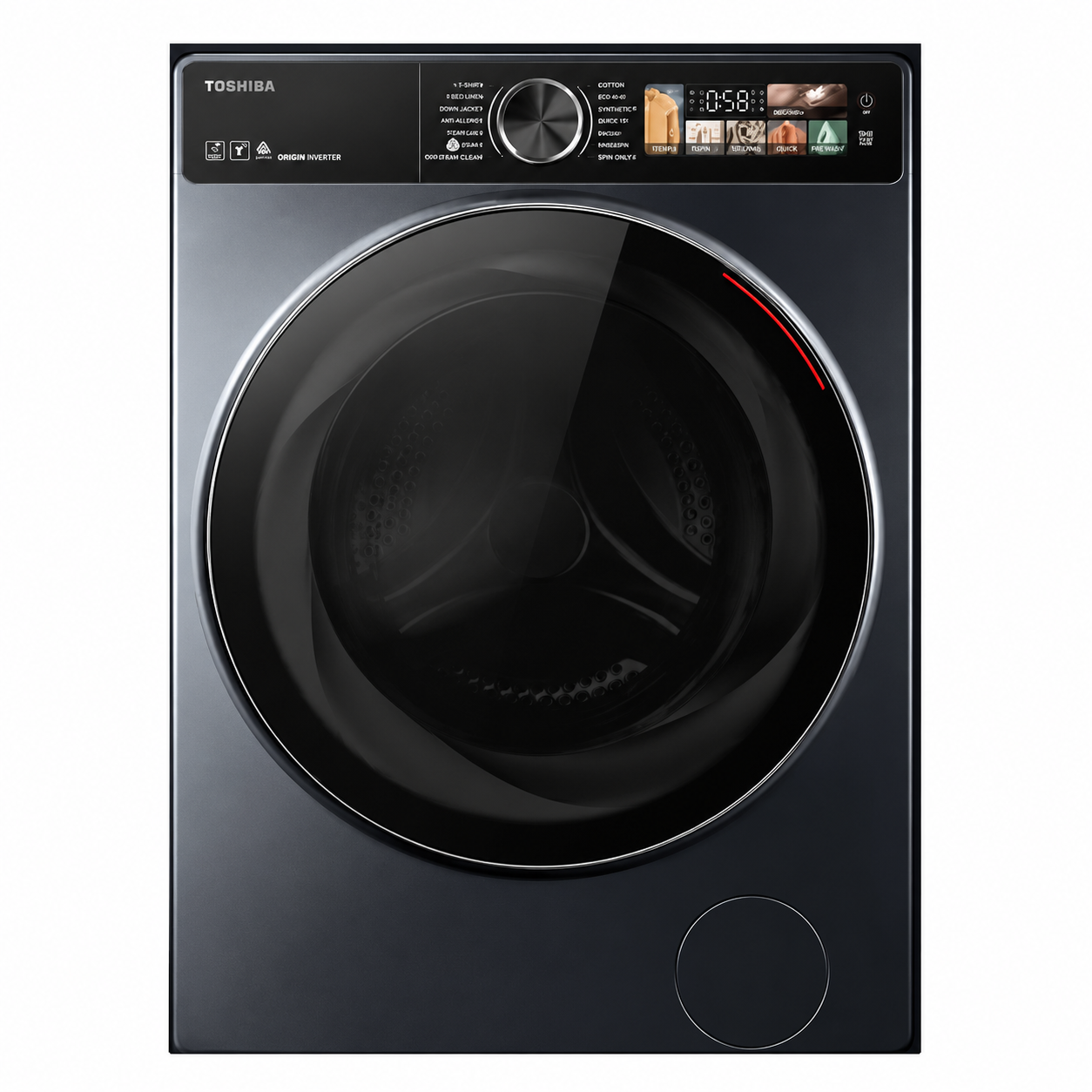 Toshiba 9KG Front Load Washing Machine TW-T21BU100UWB(MG) | Inverter | 15 Programs | Dark Grey