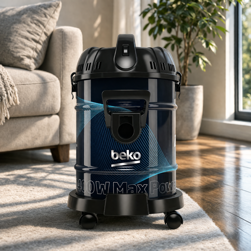 Beko 2400W Wet & Dry Vacuum Cleaner VCC70322WI – 21L Capacity, High Suction, Grey/Black