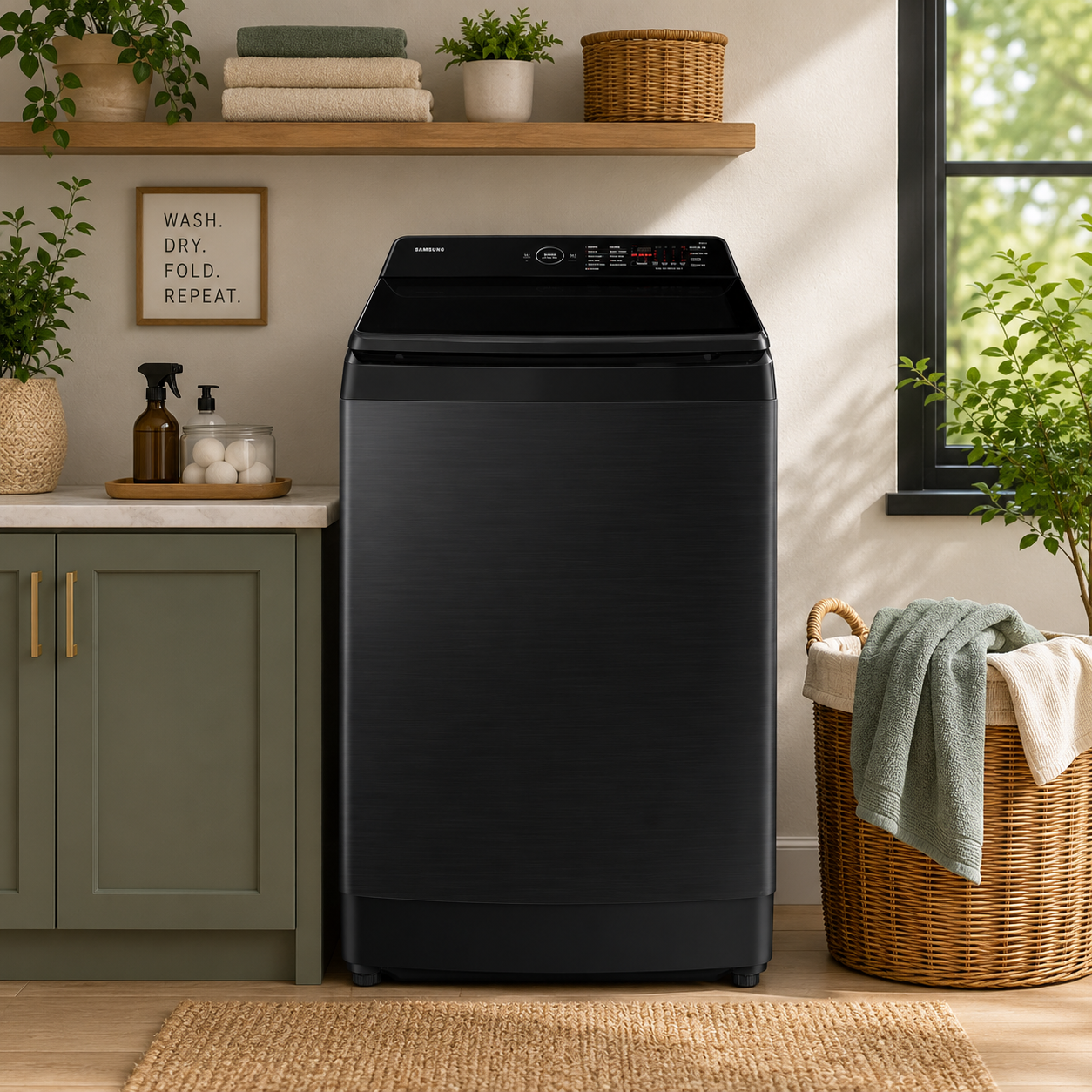 Samsung Bespoke AI Top Load Washing Machine 13KG WA80F13B6BGM | Fully Automatic | Black | Smart WiFi Control