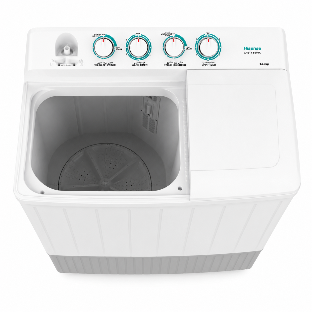 HISENSE 14kg Semi Automatic Twin Tub Washing Machine | 7.5kg Spin | Heavy Duty Motor | XPB140-SXC14