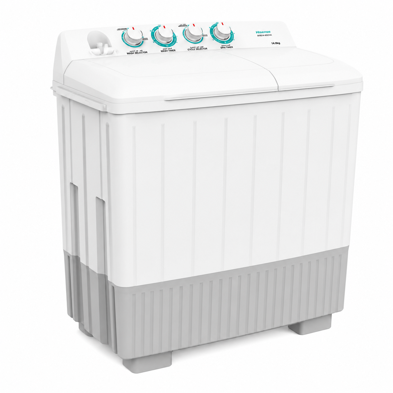 HISENSE 14kg Semi Automatic Twin Tub Washing Machine | 7.5kg Spin | Heavy Duty Motor | XPB140-SXC14